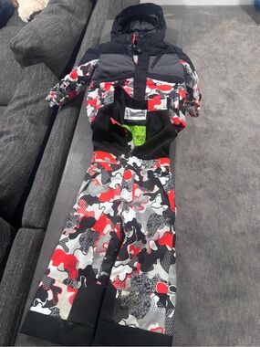 Spyder Kids Black Jacket with Neon Green Liner Detail